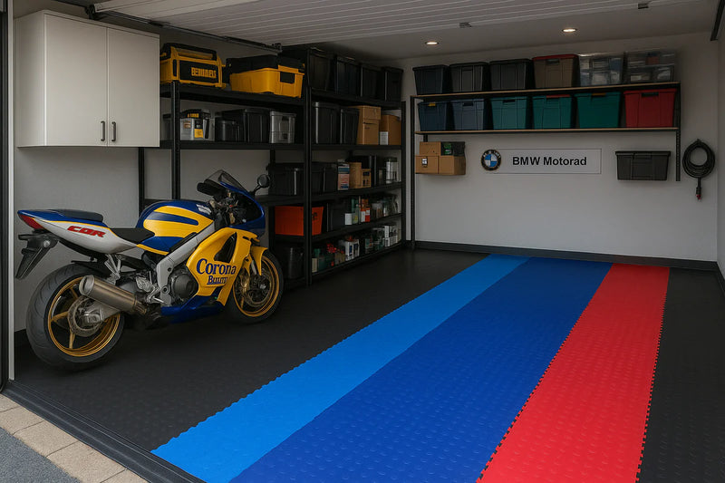 7mm Interlocking PVC Floor Tiles – Industrial Strength Garage, Workshop & Showroom Flooring (500mm x 500mm, Smooth & Raised Disk Styles)