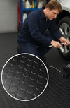 Non-Slip Rubber Flooring Roll Cut Lengths – Heavy-Duty Studded Penny Pattern Mat for Garages, Gyms & Workshops – Waterproof & Easy to Clean