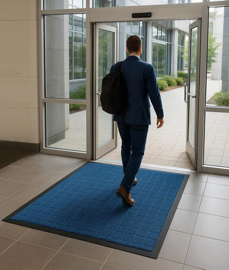 Rubber Barrier Entrance Mats – Heavy-Duty Moisture & Dirt-Trapping Mats for Indoors & Outdoors | Non-Slip, Bevelled Safety Edges | Charcoal, Red, Brown, Navy