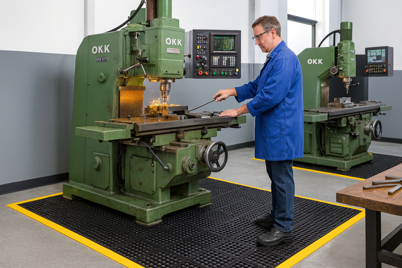 Anti-Fatigue Oil & Grease Resistant Nitrile Rubber Industrial Mats with Drainage Holes Ea