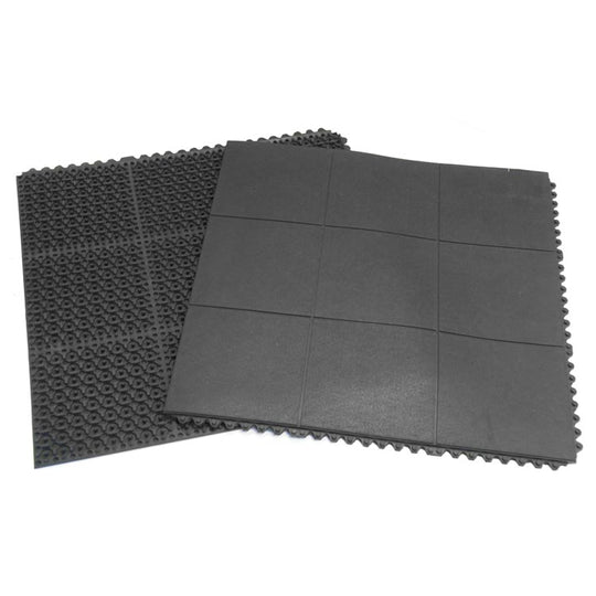 Heavy-Duty Rubber Garage Floor Tiles – Interlocking, Slip-Resistant, Shock-Absorbing, Oil & Water Resistant – Ideal for Garages, Gyms, Workshops & More