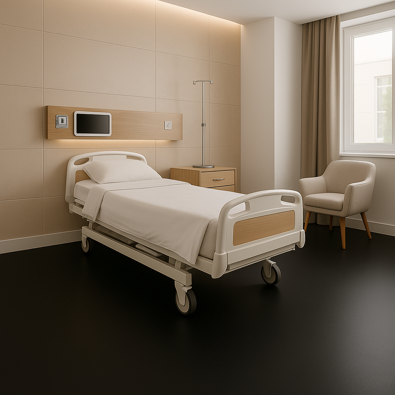 Duramax Rubber Flooring Roll 2m Wide – Non-Slip, Jet Black - Linear Metre