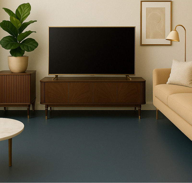 2m Wide Granvia Vinyl Flooring - Slate Grey, Waterproof, Durable - Linear Metre