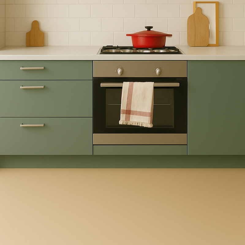 FlexMat Rubber Flooring Roll 2m Wide – Durable, Anti-Slip, Modern Mushroom - Linear Metre