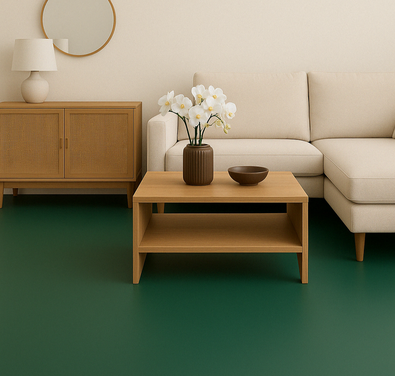 2m Wide Verdantia Vinyl Flooring - Green, Waterproof, Durable - Linear Metre