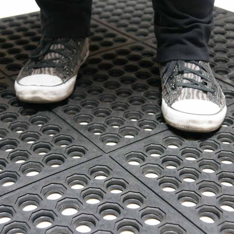 Rubber Matting For Decking With Drainage Holes - Rubber Floorings