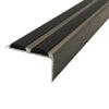 Anodised Aluminium Non Slip Rubber Stair Nosing Edge Trim With Inserts