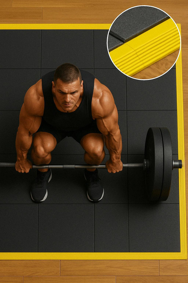 Interlocking CrossFit Gym Mats - Shock Absorbing, Non-Slip Rubber Flooring, Durable, Easy Install, Customisable, Ideal for Weightlifting & Home Gyms