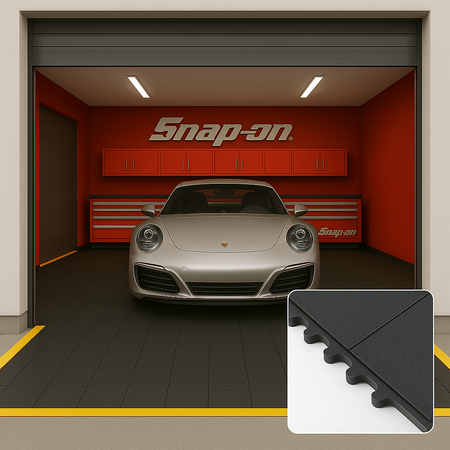 Heavy-Duty Rubber Garage Floor Tiles – Interlocking, Slip-Resistant, Shock-Absorbing, Oil & Water Resistant – Ideal for Garages, Gyms, Workshops & More