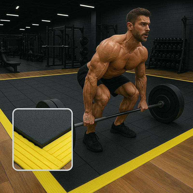Interlocking CrossFit Gym Mats - Shock Absorbing, Non-Slip Rubber Flooring, Durable, Easy Install, Customisable, Ideal for Weightlifting & Home Gyms