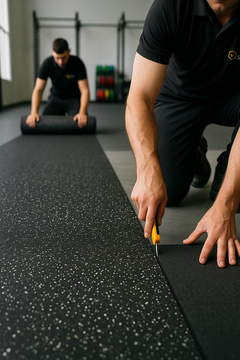 Commercial Rubber Gym Flooring – Heavy-Duty, Non-Slip, Shock-Absorbing Mats for Home & Commercial Gyms – Durable, Easy to Clean & Install