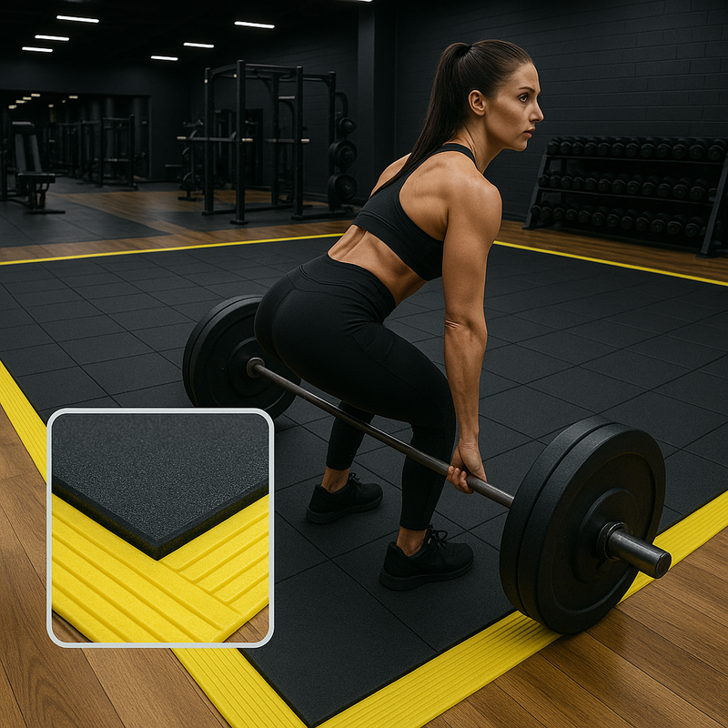 Interlocking CrossFit Gym Mats - Shock Absorbing, Non-Slip Rubber Flooring, Durable, Easy Install, Customisable, Ideal for Weightlifting & Home Gyms