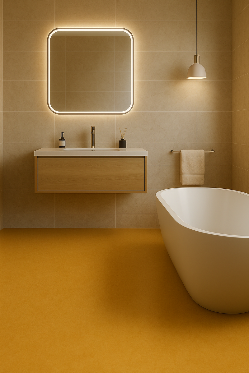 Floorlux Rubber Flooring Roll – Non-Slip, Perfect Pop Of Sunshine, 2m Wide - Linear Metre