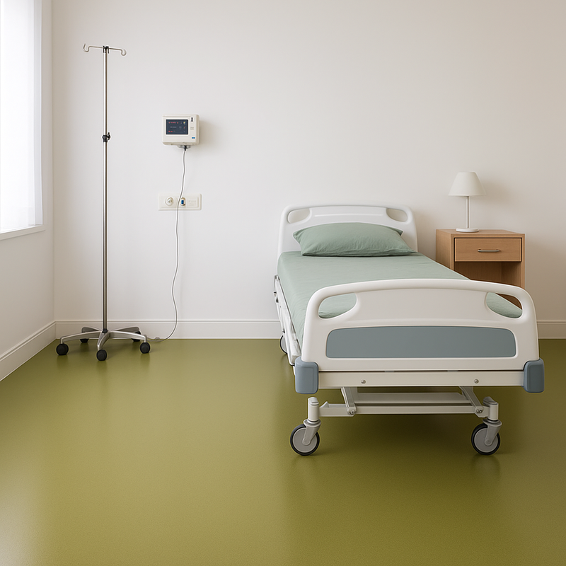 EverFlex Olive Green Rubber Roll Flooring 2m Wide – Durable, Non-Slip, Easy to Clean - Linear Metre