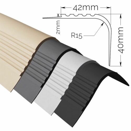 Dark Slate Gray PVC Anti Slip Stair Nosing Rubber Angle Step Edge RF 42mm x 40mm