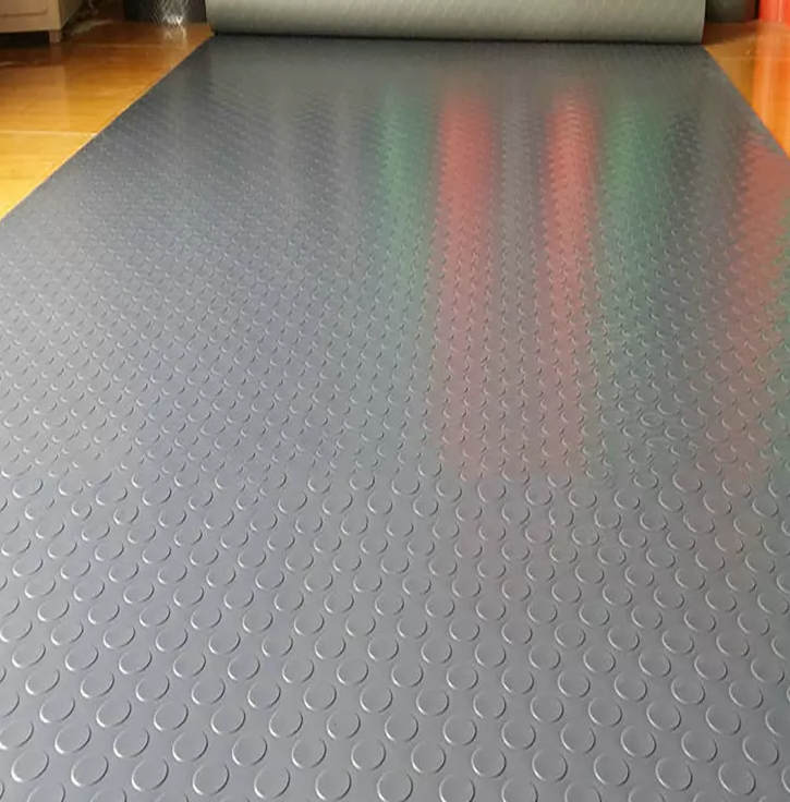 Light Slate Gray Non Slip Rubber Flooring Round Dot