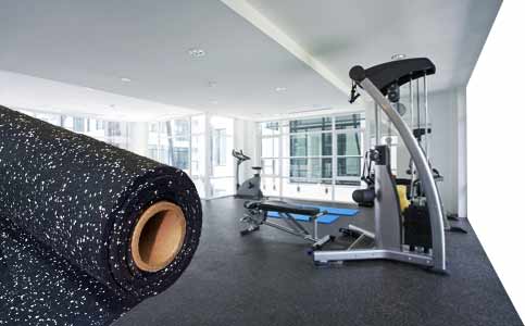 Gray Heavy Duty Rubber Gym Flooring Rolls Non Slip